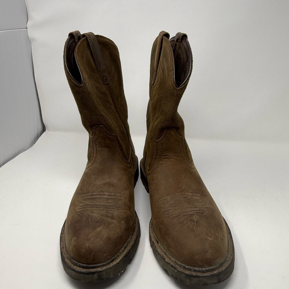 Ariat Men's Distressed Brown Western Boots non steel toe sz 10 (VRDNMP) - Picture 2 of 6